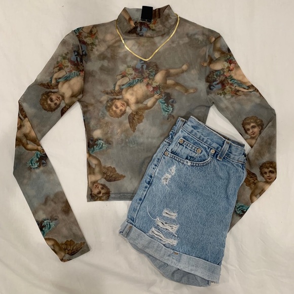 (SOLD) URBAN OUTFITTERS CHERUB MESH TOP. - Picture 2 of 6